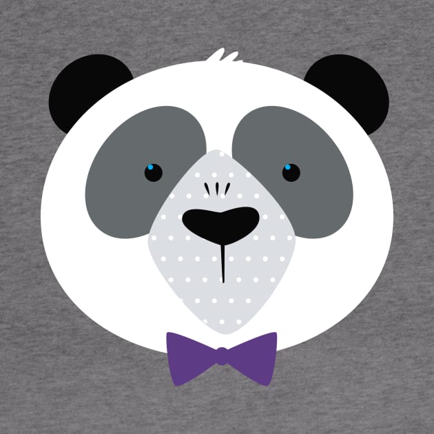 Panda with a bow tie by ilaamen